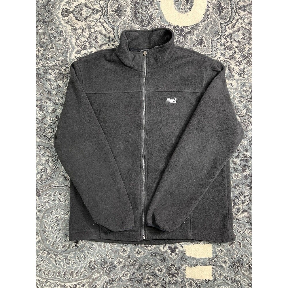 New Balance Men's Fleece Zip Up Jacket Sz Medium Black Full Zip
